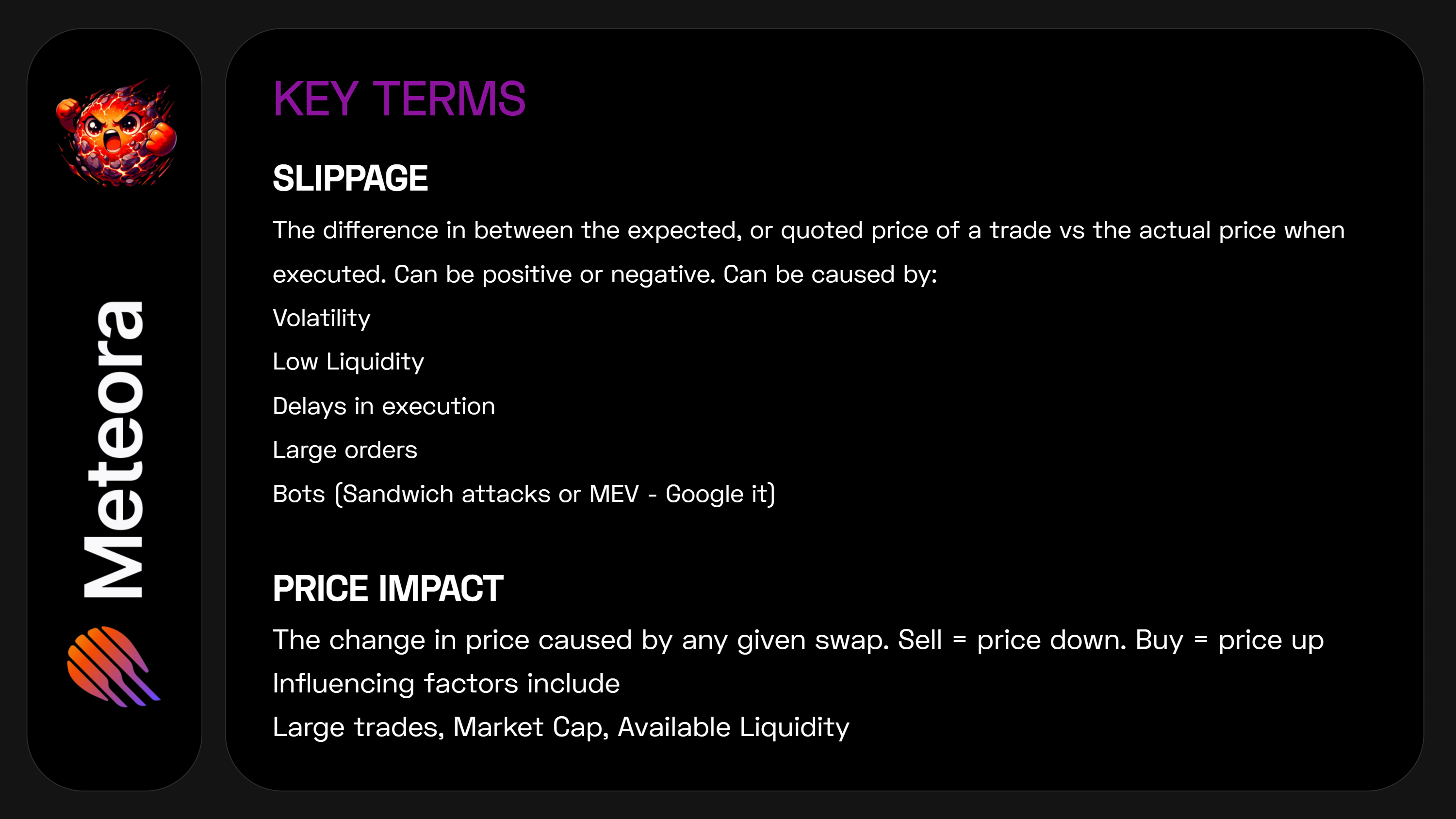 Slippage and Price impact