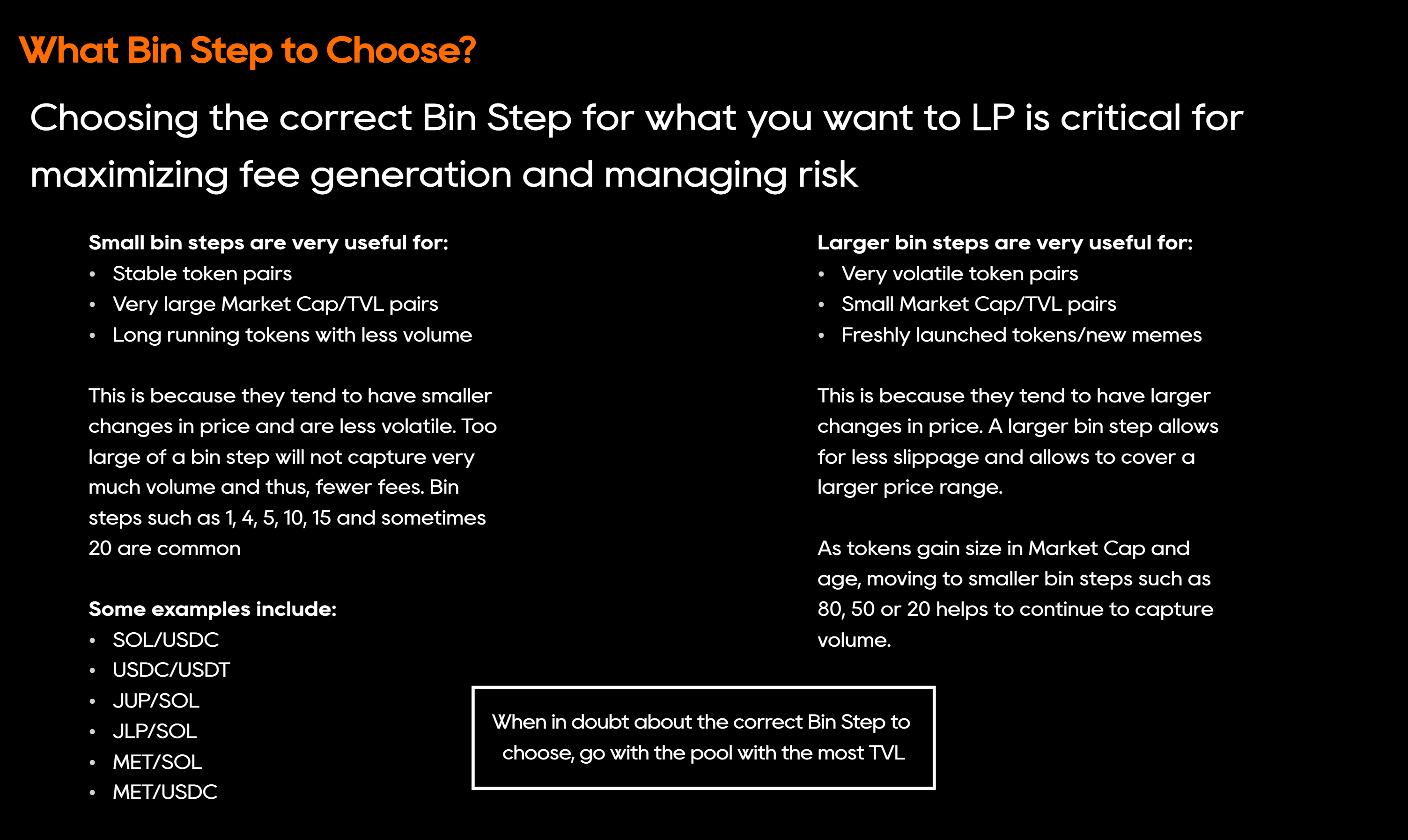 What bin step to choise?