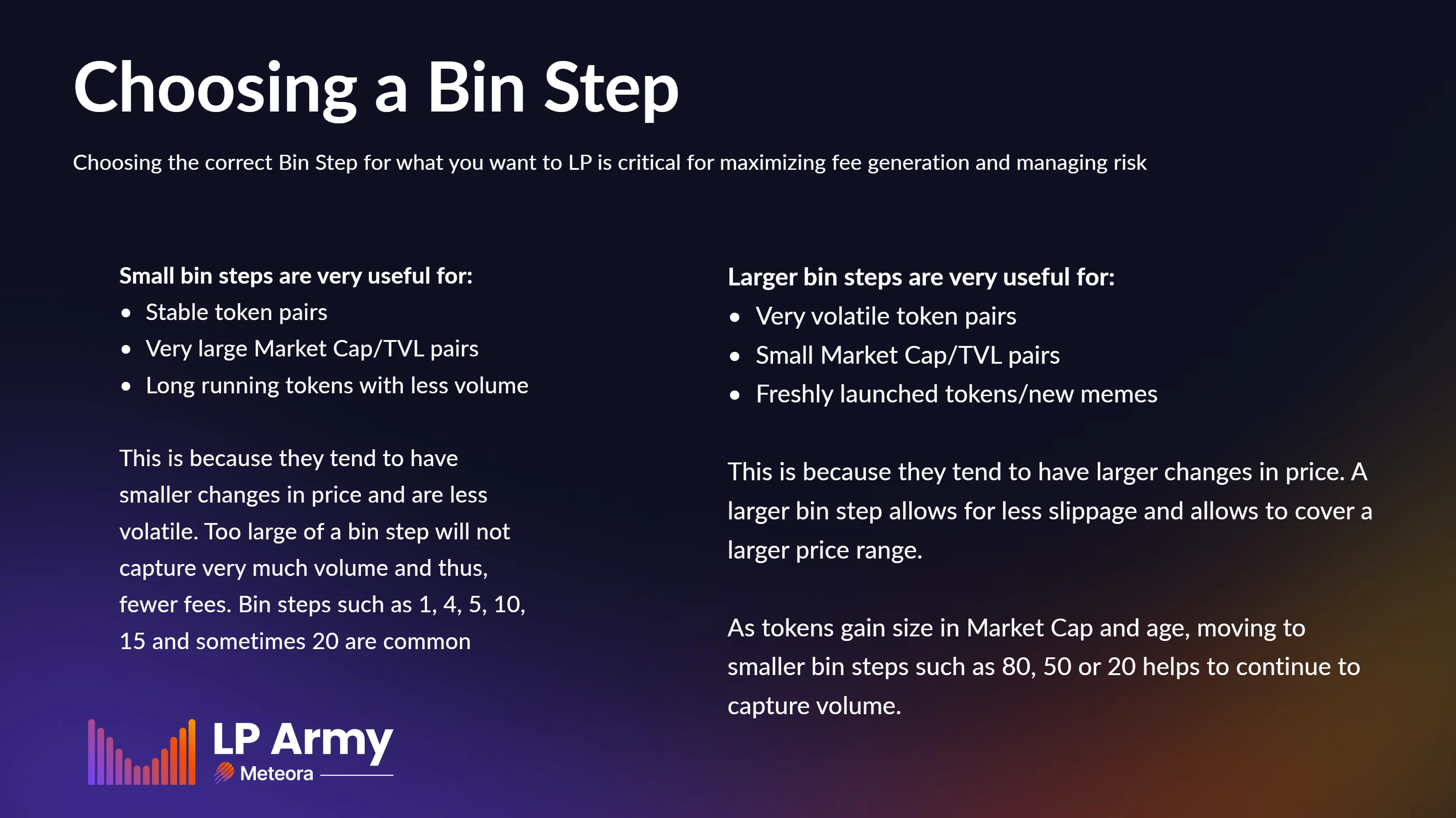 Choosing a bin step