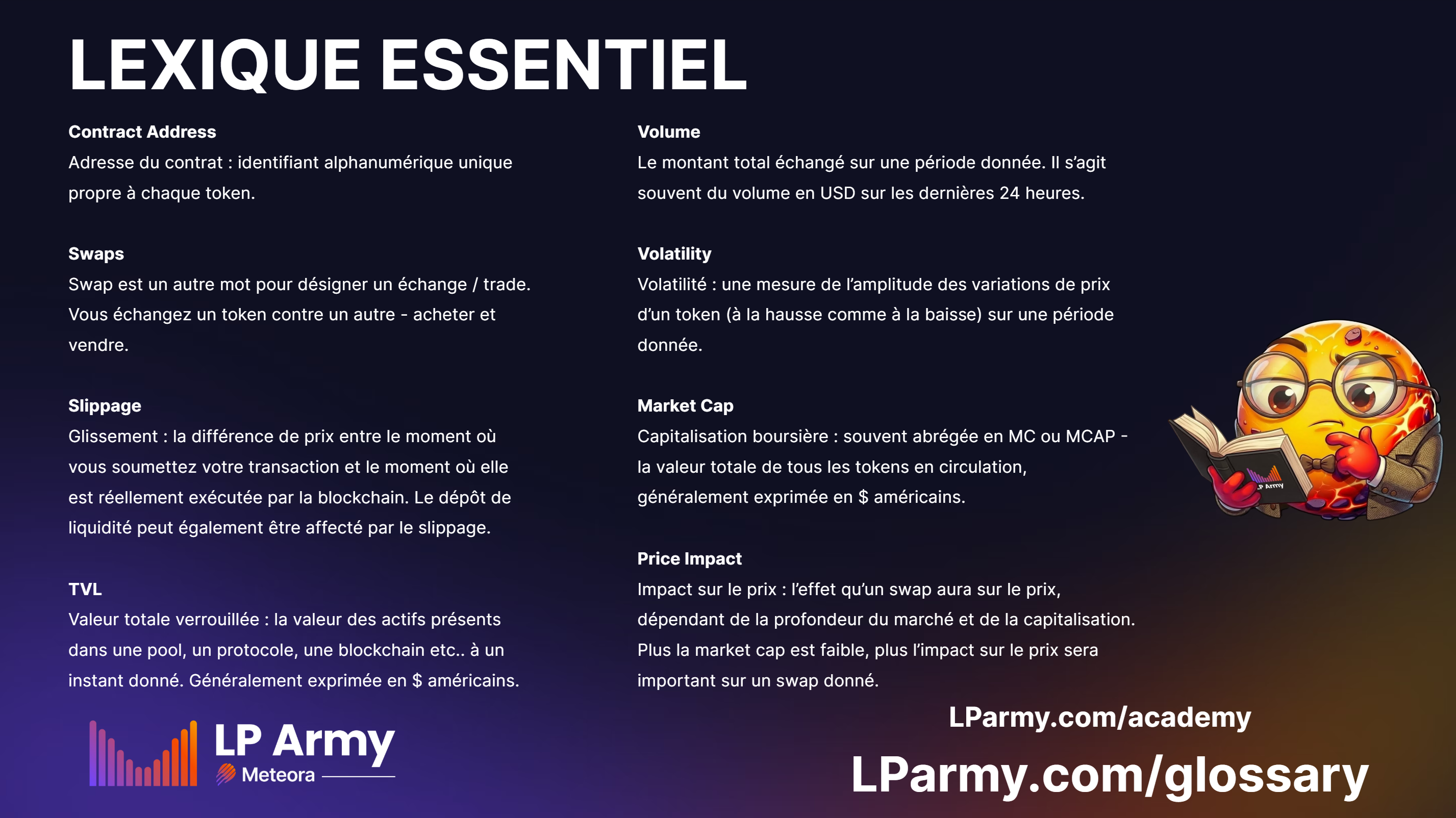 Rôles obtenus en terminant la LP Army Academy