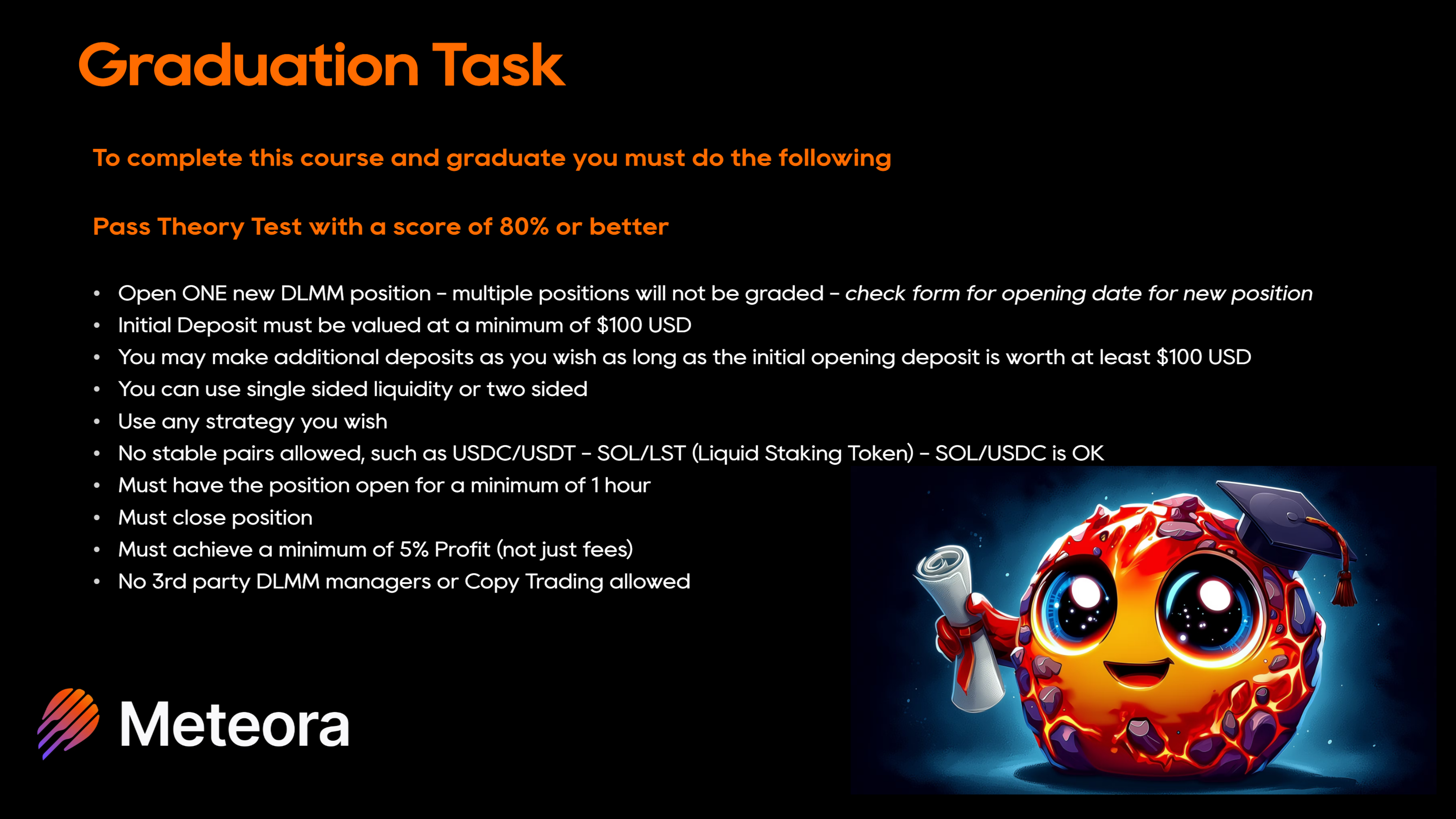 Graduation Task Requirements