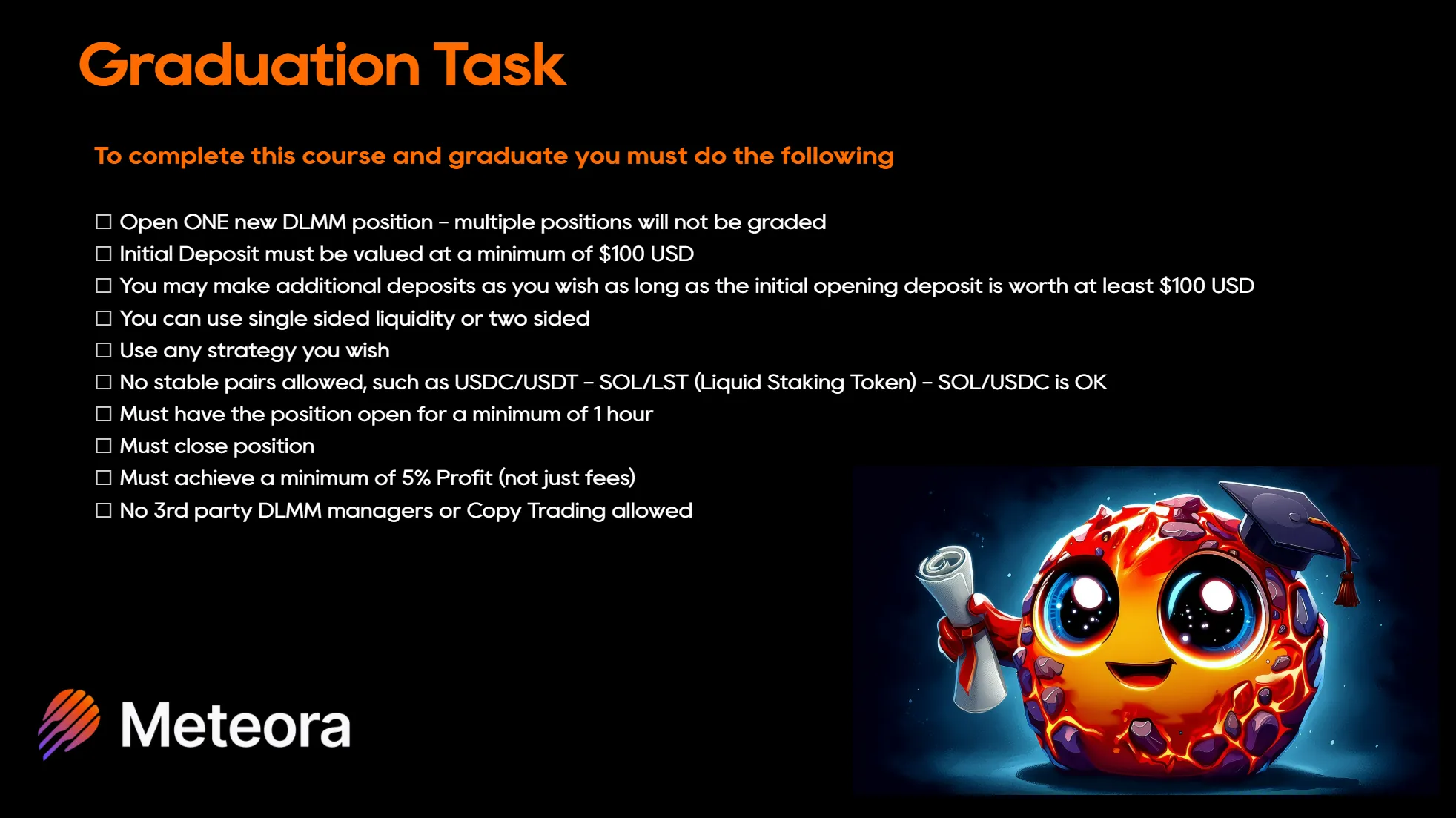 Graduation Task Requirements