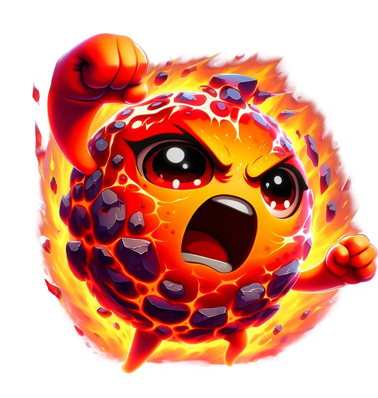 LP Army character with raised fist and fire effects